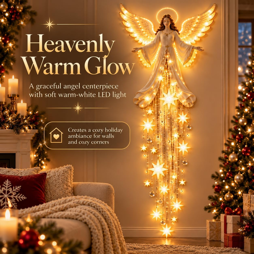 Angel Blessing Starfall LED Wall Light – Christmas Decor