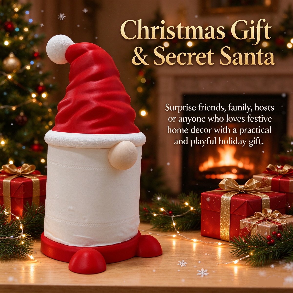 Christmas Gnome Paper Towel Holder – Cute Holiday Kitchen Decor