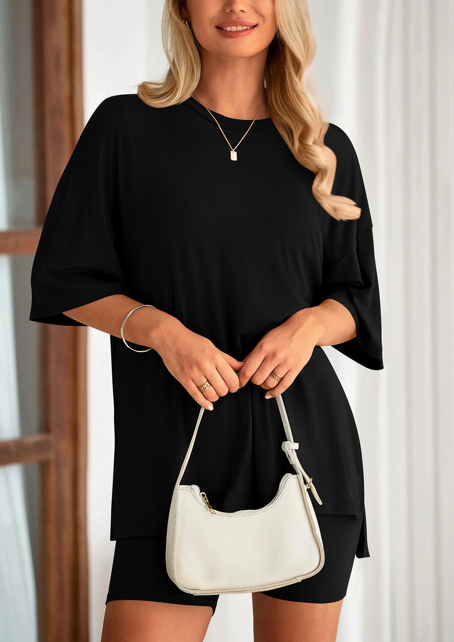 👕 Women's Two Piece Lounge Set Summer Casual Oversized Shirts