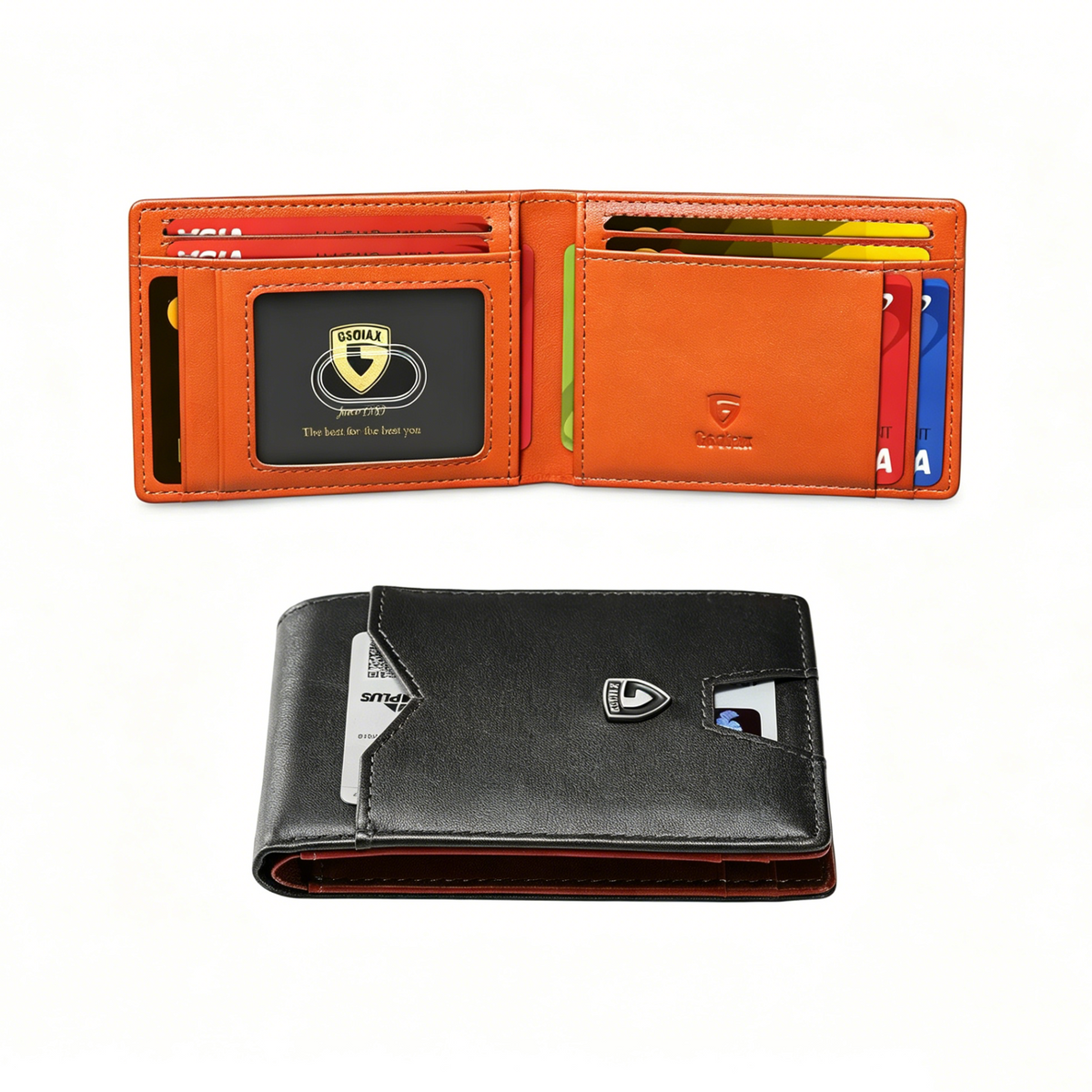 💴RFID Blocking Leather & Carbon Fiber Wallet