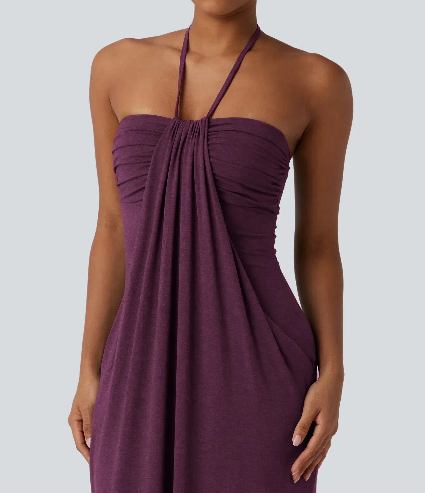 Halter Tie Back Maxi Dress with Pockets