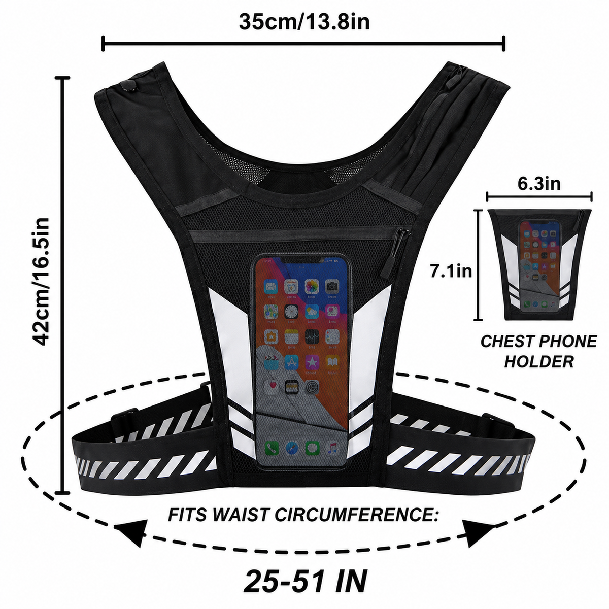 The TrailFlow Lightweight Running Vest with Hydration Bladder Holder and Phone Pocket