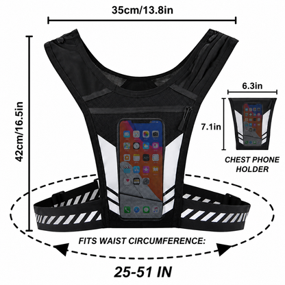 The TrailFlow Lightweight Running Vest with Hydration Bladder Holder and Phone Pocket