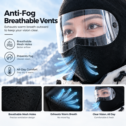 Winter Windproof Face Mask – Full-Coverage Thermal Shield with Clear Lens
