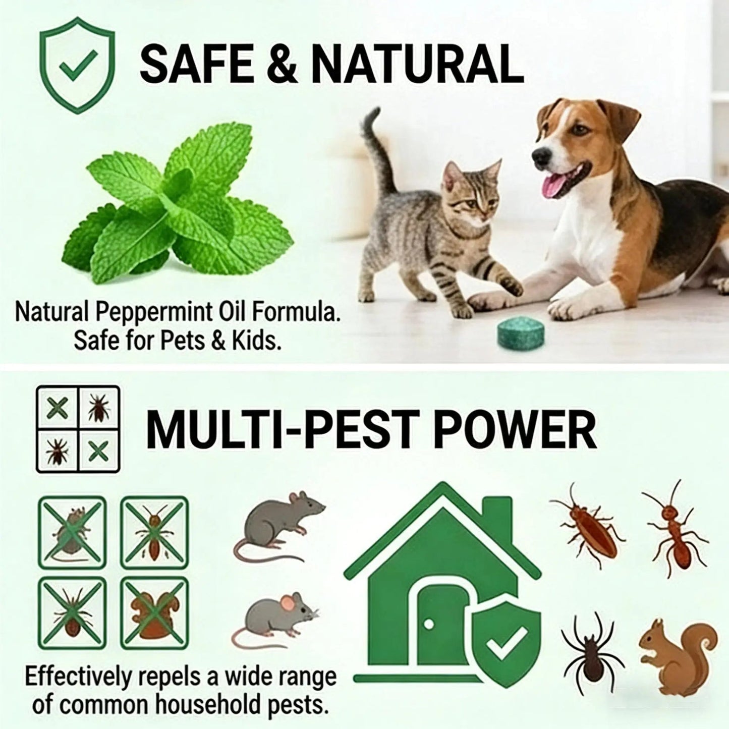Natural Peppermint Rodent Repellent Balls – 12 Pack Indoor & Outdoor Pest Control