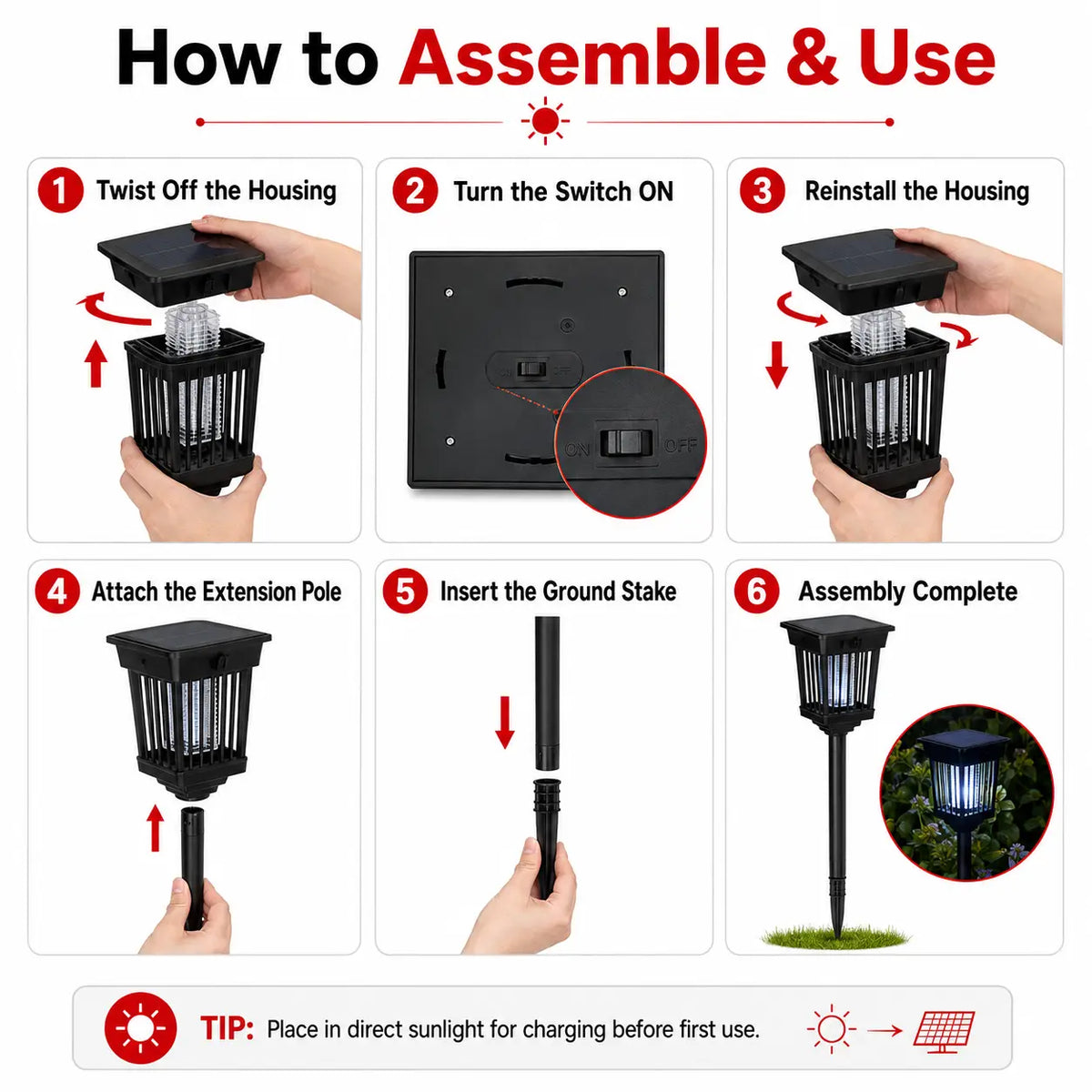 Solar Mosquito Zapper Light