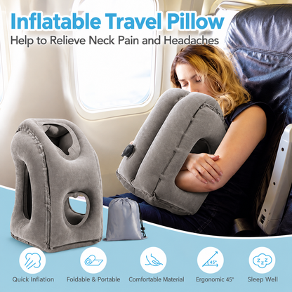 Inflatable Travel Pillow-Neck Pillow with Storage Bag