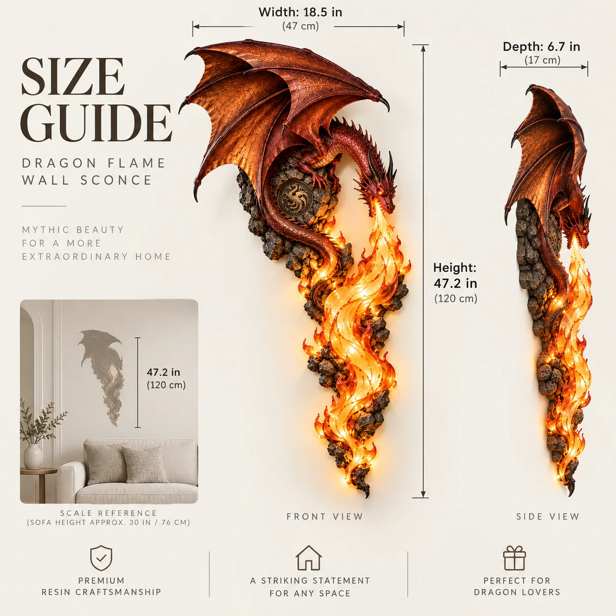 Dragonfire Guardian Wall Sconce – A Legendary Flame Awakens On Your Wall 🔥