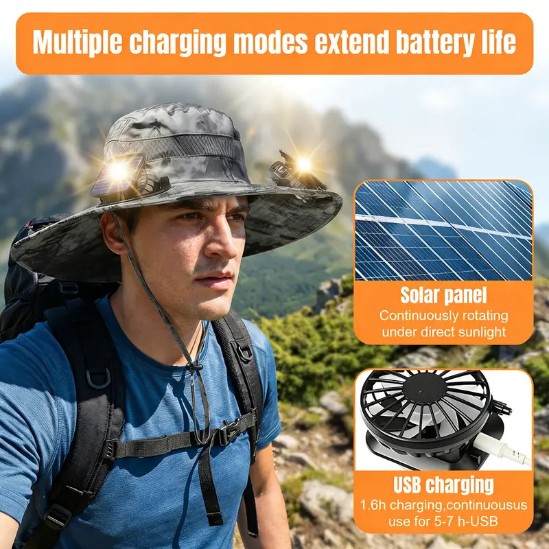 Ultralight Solar Dual Fan Cooling Sun Hat