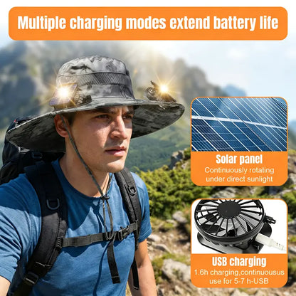 Ultralight Solar Dual Fan Cooling Sun Hat