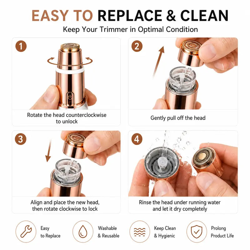 2-in-1 Facial Hair & Eyebrow Trimmer – USB Rechargeable