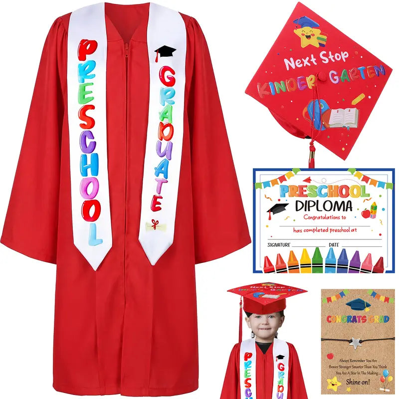 Preschool Graduation Cap and Gown Set Class of 2026
