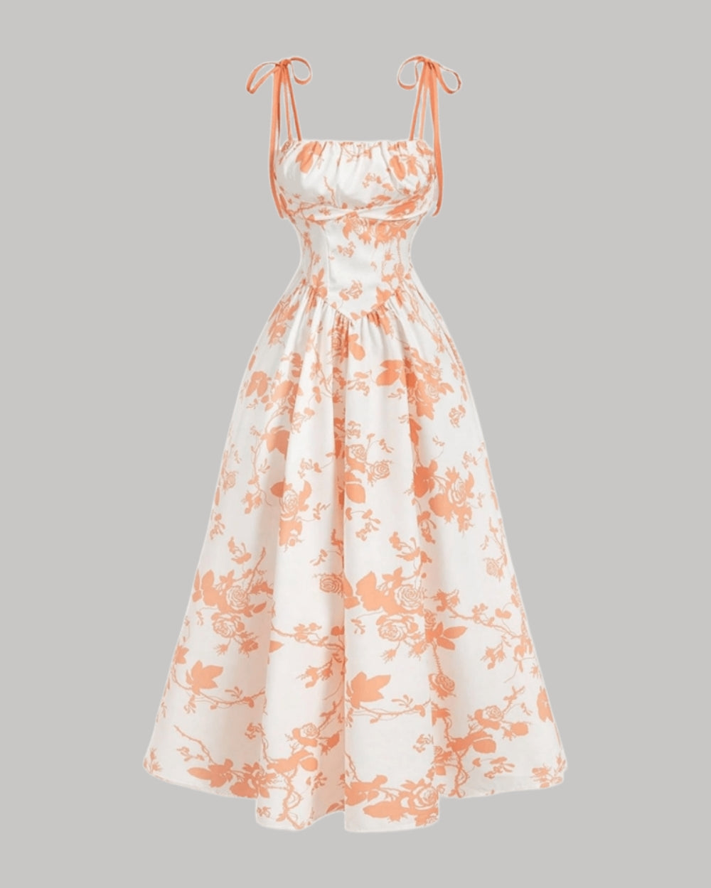 Floral Tie-Shoulder Cami Dress – Summer Sleeveless Sundress