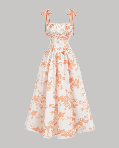 Floral Tie-Shoulder Cami Dress – Summer Sleeveless Sundress