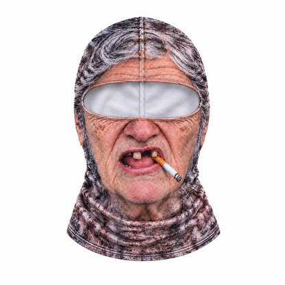 3D Realistic Old Man Face Mask with Hood|Funny Winter Skiing Costume Accessory