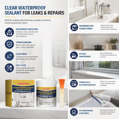 Transparent Waterproof Adhesive for Tile, Bathroom & Roof Repair