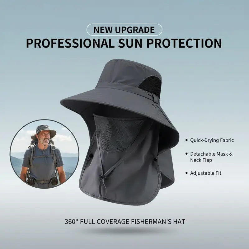 Detachable Outdoor Fishing Face Covering Neck Protection Sun Hat
