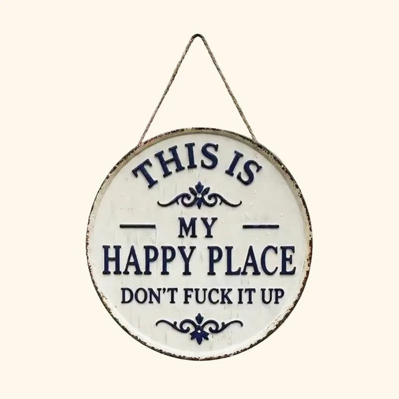 “This Is My Happy Place” Round Wall Decor