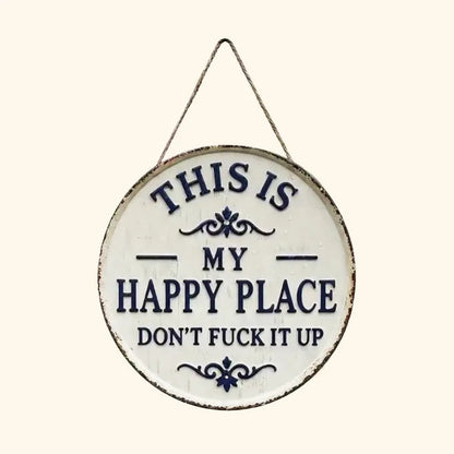 “This Is My Happy Place” Round Wall Decor