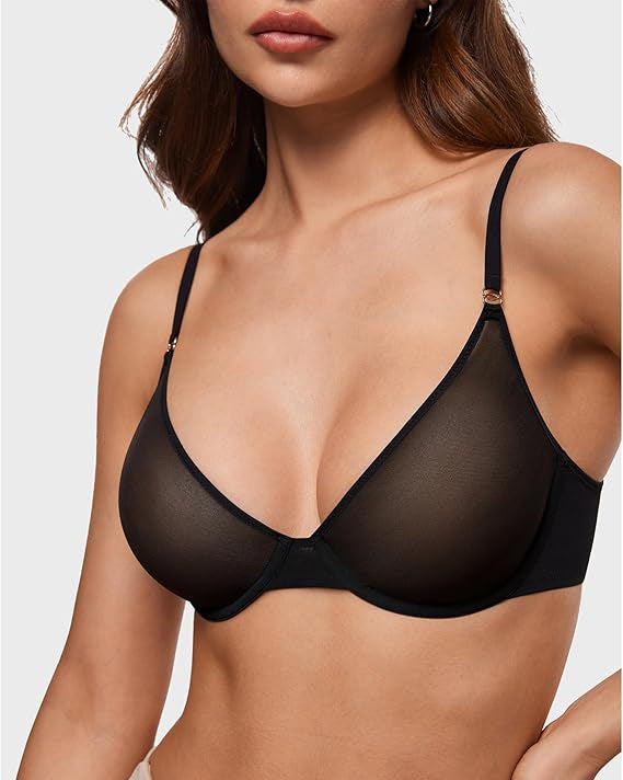 Women's Cosnufy Sheer Balconette Bra