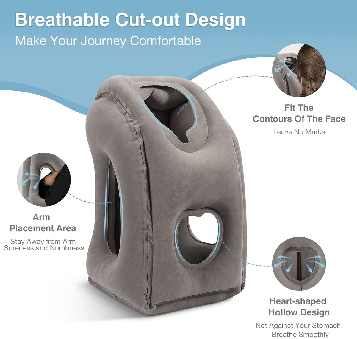 Inflatable Travel Pillow-Neck Pillow with Storage Bag
