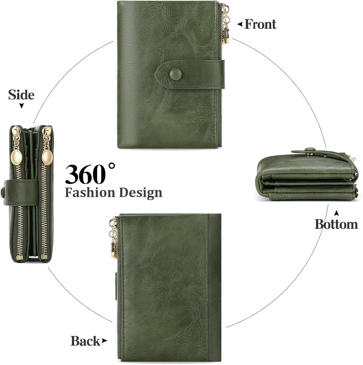 Women’s Small Tri-Fold Wallet – 18 Card Slots, Compact Design