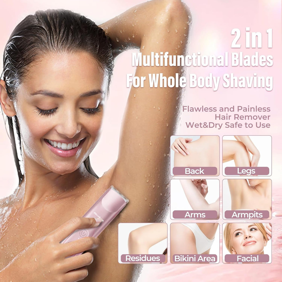 2-in-1 Electric Bikini Trimmer – Smooth, Gentle & Effortless Hair Removal for Women