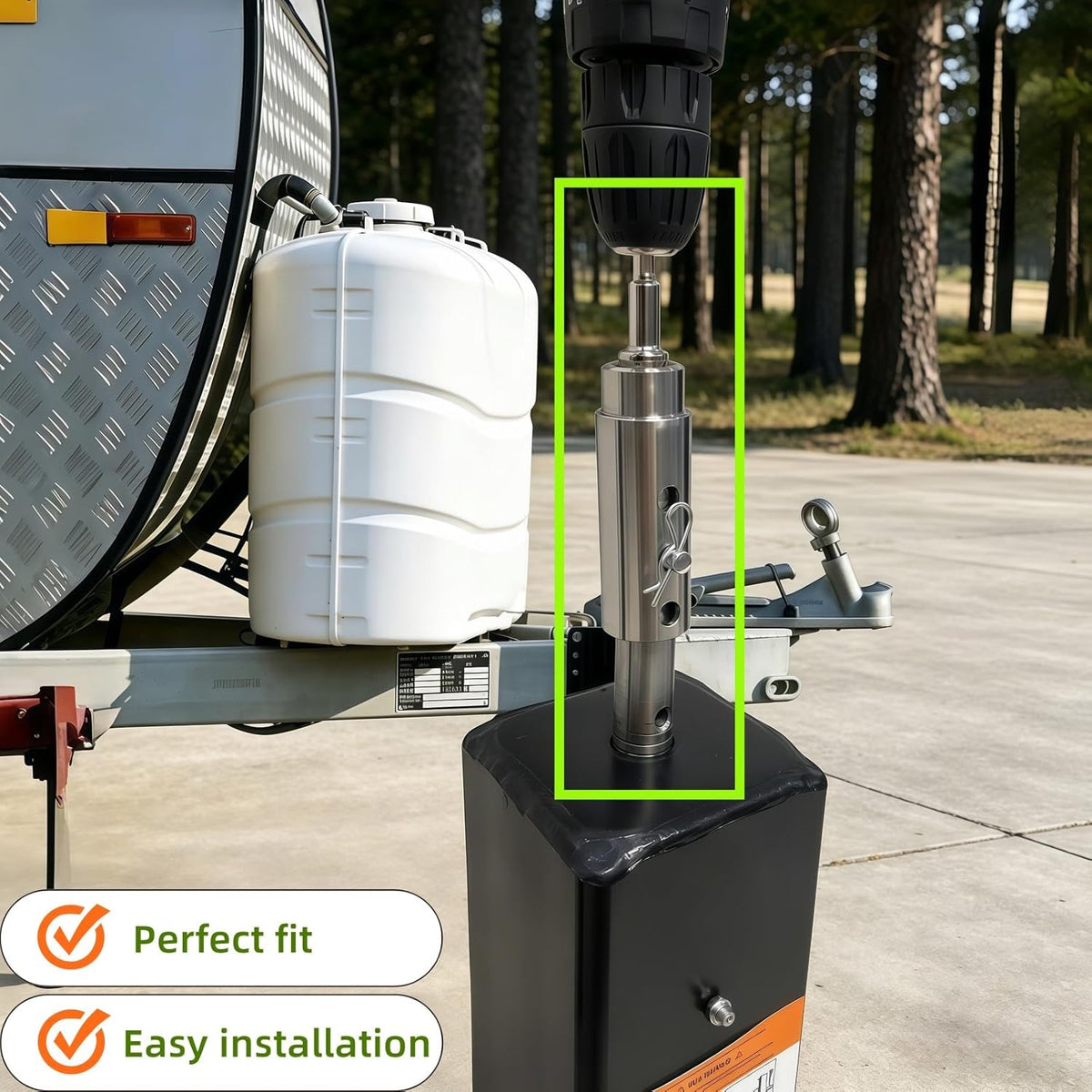 Heavy-Duty Trailer Jack Drill Adapter for RV & Utility Trailers