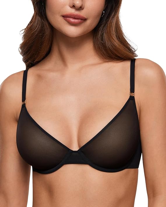 Women's Cosnufy Sheer Balconette Bra