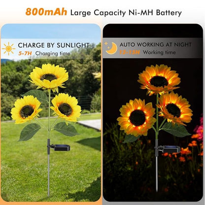 2pcs Solar LED Sunflower Garden Lights