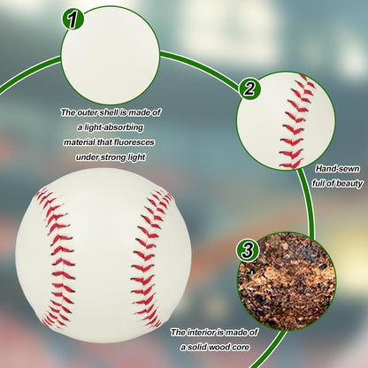 3 Pack Glow in the Dark Baseballs – Official Size Night Training Balls