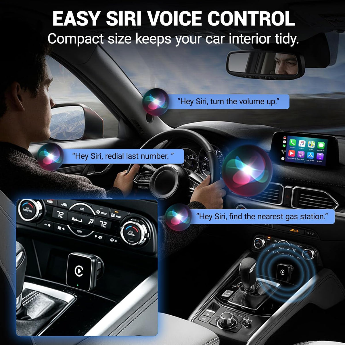 2-in-1 Wireless CarPlay Adapter|Convert Wired to Wireless for Factory Cars