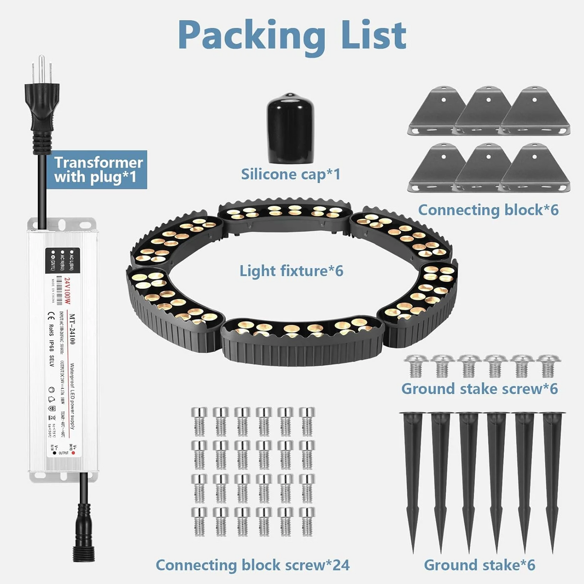 24V Low Voltage 3000K Warm White LED Outdoor Aluminum Outdoor Ring Tree Lights