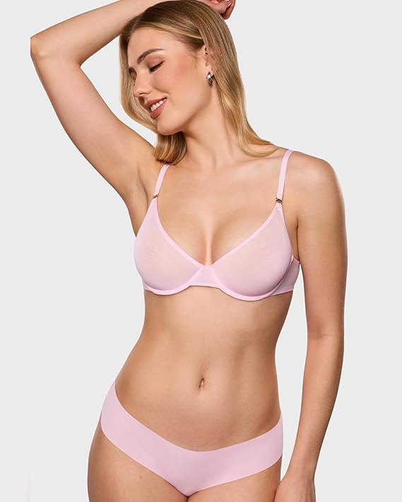 Women's Cosnufy Sheer Balconette Bra
