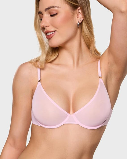 Women's Cosnufy Sheer Balconette Bra