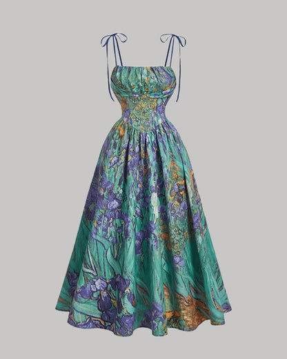 Floral Tie-Shoulder Cami Dress – Summer Sleeveless Sundress