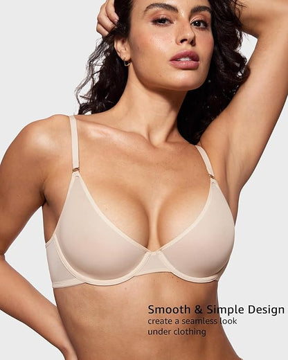 Women's Cosnufy Sheer Balconette Bra