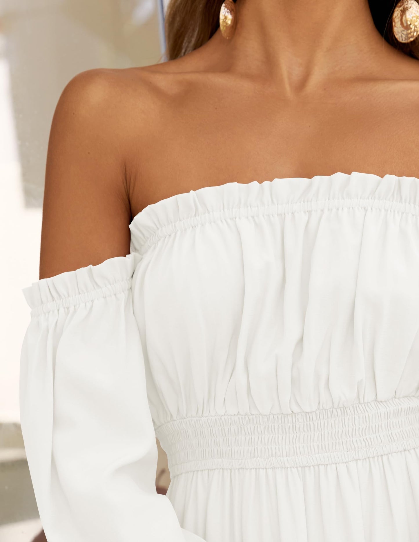 Boho Off Shoulder Split Maxi Dress