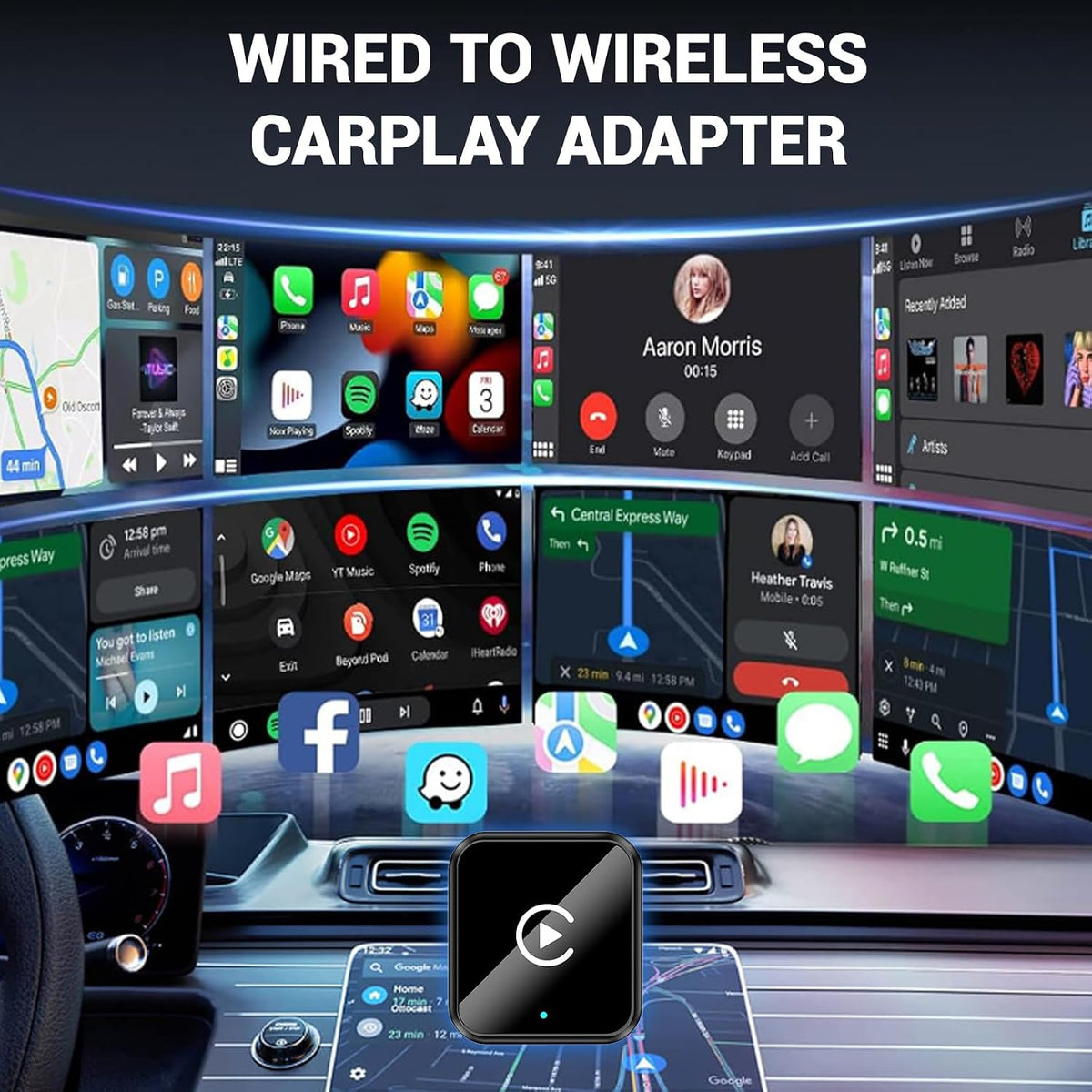 2-in-1 Wireless CarPlay Adapter|Convert Wired to Wireless for Factory Cars