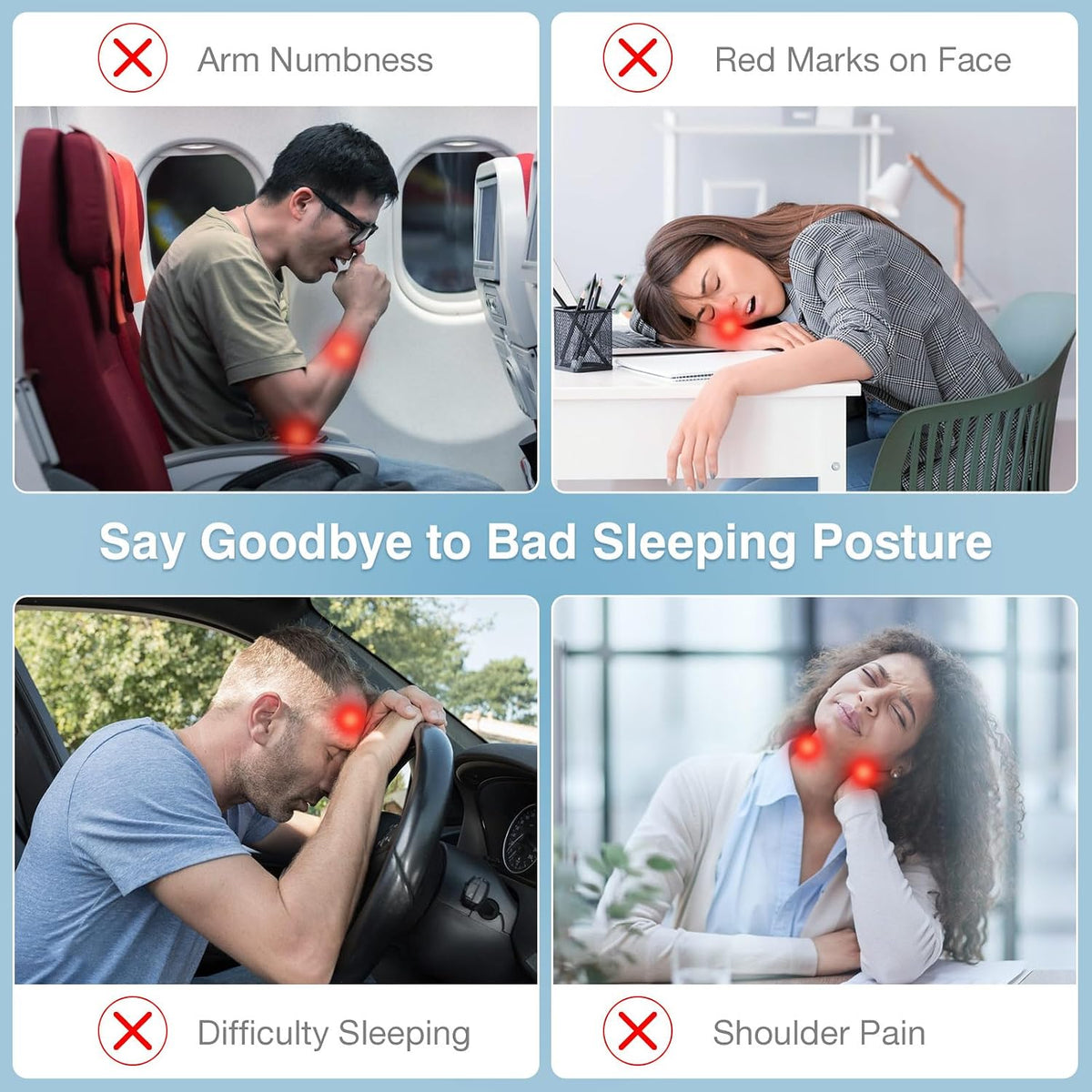 Inflatable Travel Pillow-Neck Pillow with Storage Bag