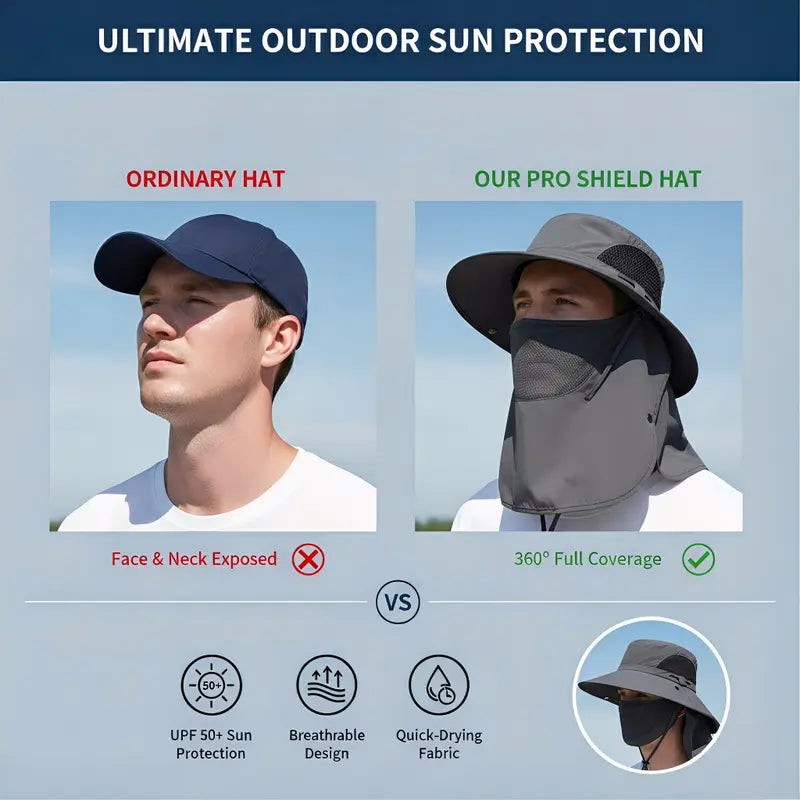 Detachable Outdoor Fishing Face Covering Neck Protection Sun Hat