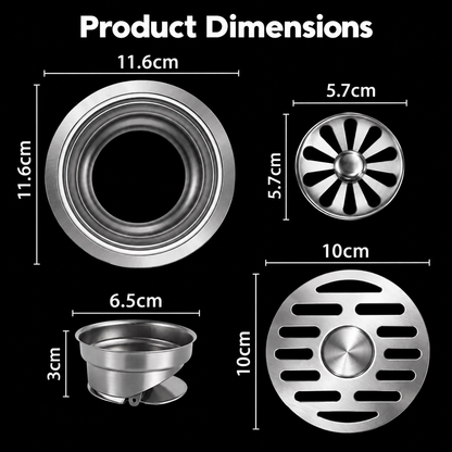 Stainless Steel Bathroom Floor Drain, Anti-odor, Insect Resistant, Puddle Prevention