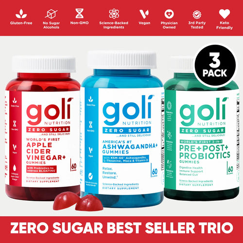 Zero Sugar 3-in-1 Gut Health Gummies – ACV + Probiotics + Vitamins