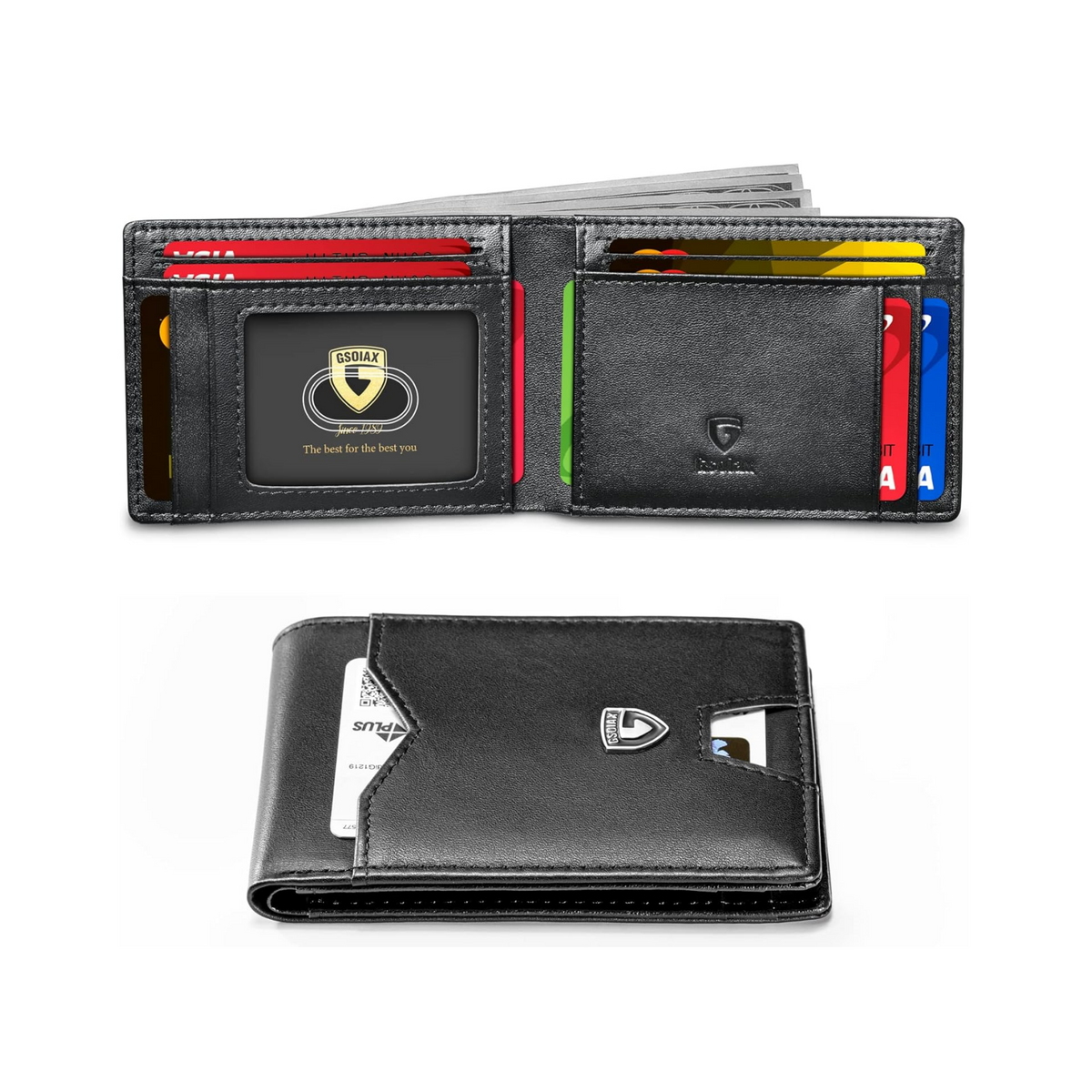 💴RFID Blocking Leather & Carbon Fiber Wallet