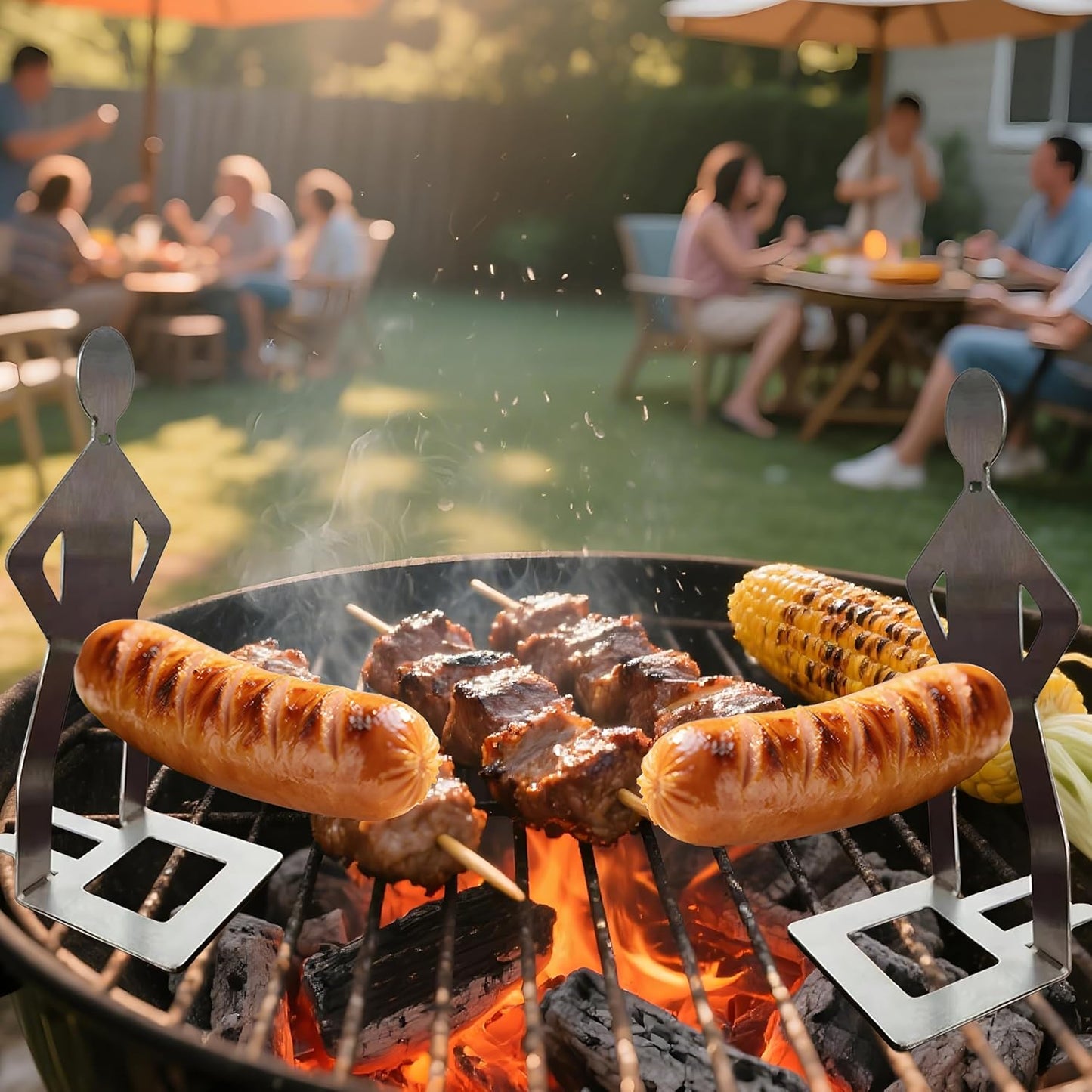 3PCS Funny BBQ Stand Man Hot Dog Holder