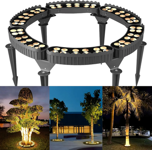 24V Low Voltage 3000K Warm White LED Outdoor Aluminum Outdoor Ring Tree Lights