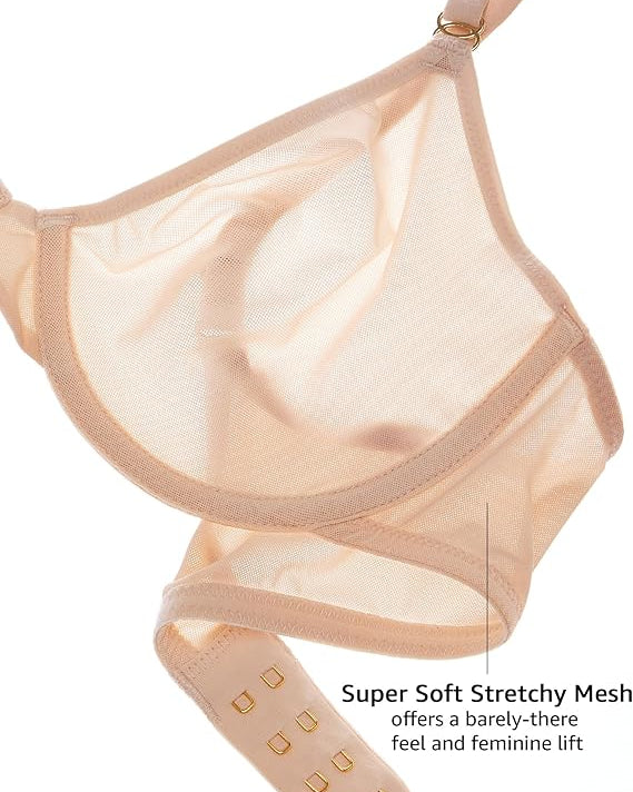 Women's Cosnufy Sheer Balconette Bra