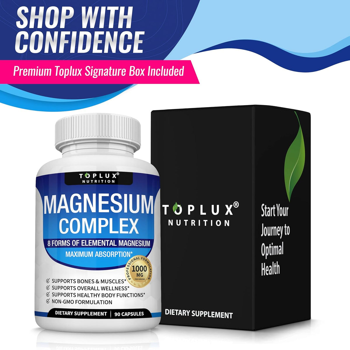 Magnesium Complex Supplement 8 Elemental 1000mg