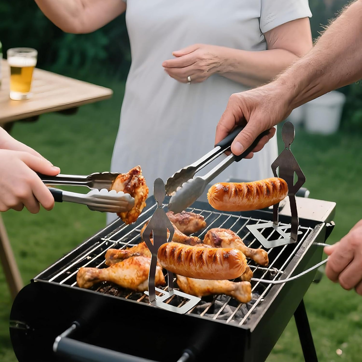 3PCS Funny BBQ Stand Man Hot Dog Holder