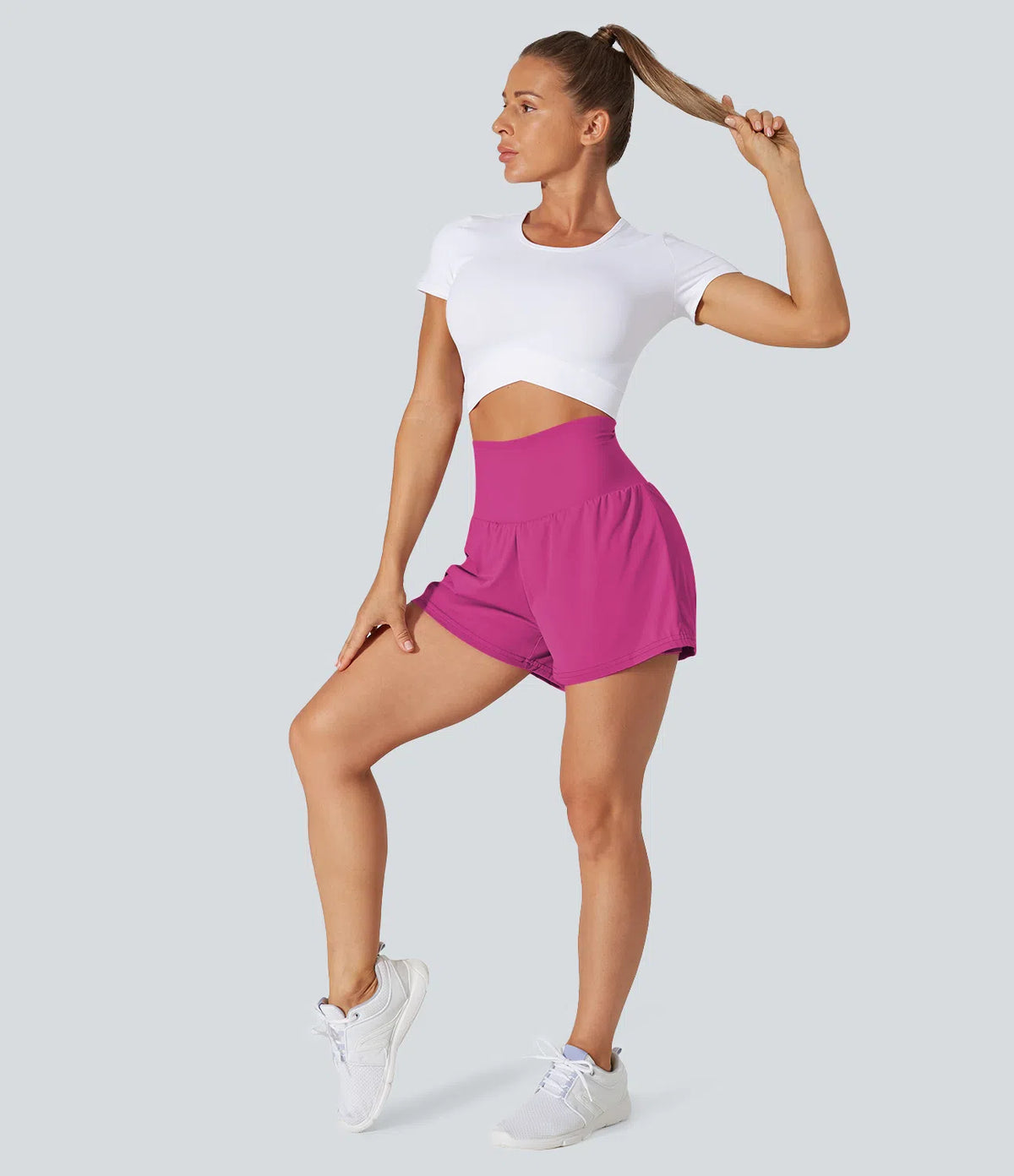 Airy Super High Waisted Cool Touch Yoga Shorts with Pockets